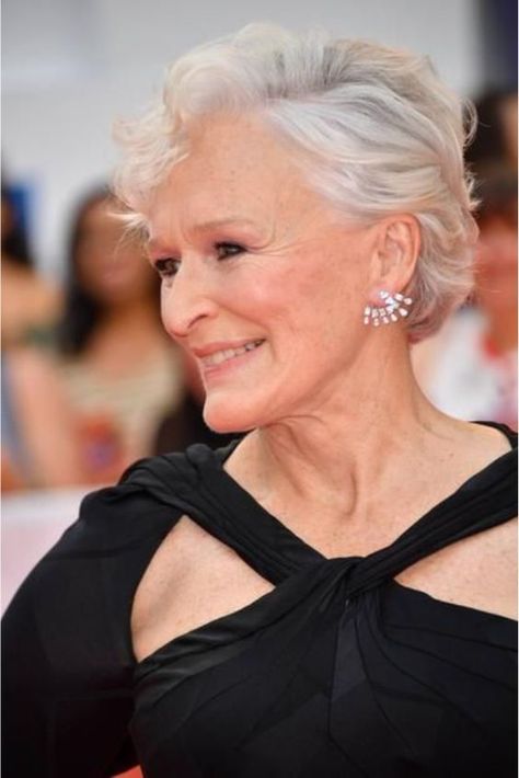 Top 17 Silver-Haired Personalities Radiating Grace & Elegance Close Hairstyles, Silver Haired Beauties, Short Wavy Haircuts, Glenn Close, Long Pixie Cuts, Wavy Haircuts, Silver Grey Hair, Mom Hairstyles, Air Force One