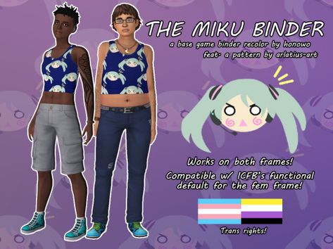 Pixel Cuties (The Miku Binder!🎼 The base game update binder with...) Binder Sims 4 Cc, Sims 4 Binder Cc, Sims 4 Binder, Miku Binder, Sims Tops, Big Pant, Raven Fanart, This Meme, Peer Pressure