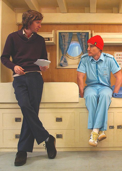 Wes Anderson & Owen Wilson ☛ The Life Aquatic with Steve Zissou (2004) Anderson Aesthetic, Life Aquatic With Steve Zissou, Wes Anderson Aesthetic, Wes Anderson Style, The Life Aquatic, Bottle Rocket, Steve Zissou, The Sky Is Falling, Wes Anderson Movies