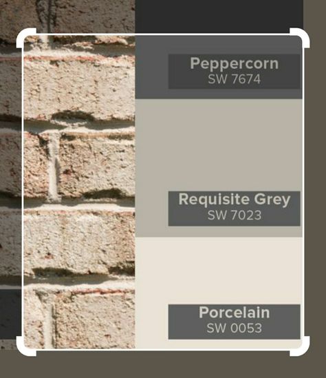 Blonde Brick Exterior Color Schemes, Blonde Brick House Exterior Trim Color, Brick Exterior Colors Schemes, Brick House Exterior Colors Schemes, Brown Brick Houses, Yellow Brick Houses, House Paint Color Combination, House Colours, Exterior House Paint Color Combinations