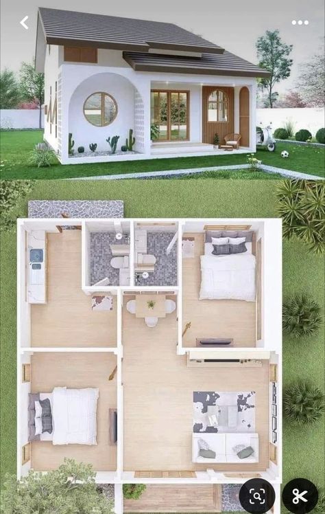 Small House Blueprints, Affordable House Plans, Small House Layout, Pole Barn House Plans, House Floor Design, Modern Barn House, Sims House Plans, Minimal House Design, Sims House Design