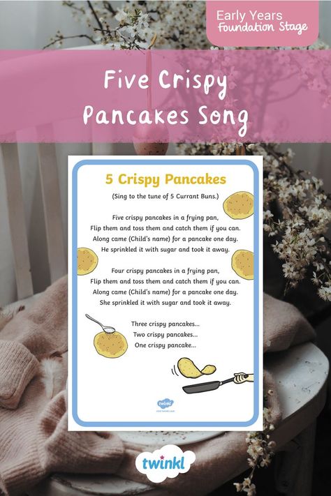 Pancake Day Eyfs Activities, Pancake Song, Crispy Pancakes, Early Years Foundation Stage, Eyfs Activities, Nursery Activities, Finger Plays, Pancake Day, Counting Activities