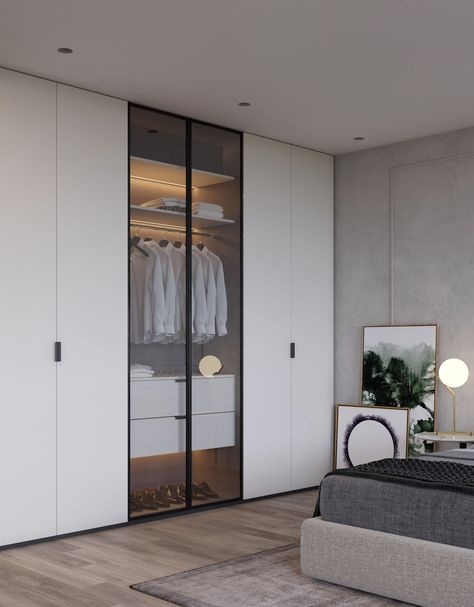 3 Shutter Wardrobe Design, Profile Shutter Wardrobe, Bedroom Almirah Design, Small Walk In Wardrobe Ideas, Closet Organization Bedroom, Wardrobe Design Bedroom Modern, Masters Bedroom, Organization Wardrobe, Profile Door