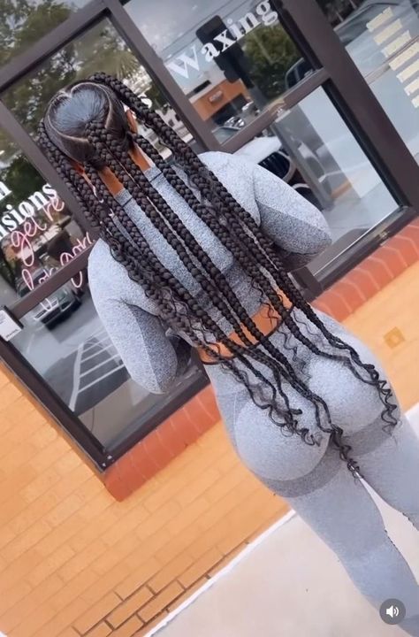 Jada Wayda Braids With Heart, Slick Hairstyles With Braiding Hair, Four Part Braid Hairstyle, Jayda Wayda Braids With Color, Jumbo Jayda Wayda Braids, Jayda Wayda Boho Braids, Jadya Wayda Braids 5 Braids, Red Jayda Wayda Braids, Quick Braid Styles For Black Women