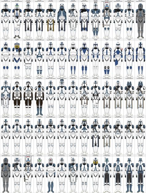 501st Legion by MarcusStarkiller on DeviantArt Star Wars Clone Troopers 501st, Clone Trooper Template, Star Wars Infographic, Star Wars Painting, 501st Legion, Star Wars Trooper, Star Wars Characters Pictures, Clone Troopers, Star Wars Design