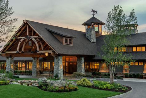 Country Clubs | TMS Architects Country Club Exterior, Country Club House, Hunters Cabin, Big Mansions, Building Inspiration, Rustic Exterior, Country Clubs, Dream Life House, Front Door Entrance