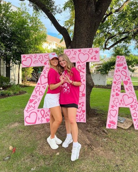 Sorority Letters Painted Wooden Pink, Big Sorority Letters, Zta Letters Painted, Sorority Letters Painted Wooden Big, Pink Sorority Letters, Sorority Painted Letters, Zta Philanthropy, Zta Letters, Sorority Letters Painted