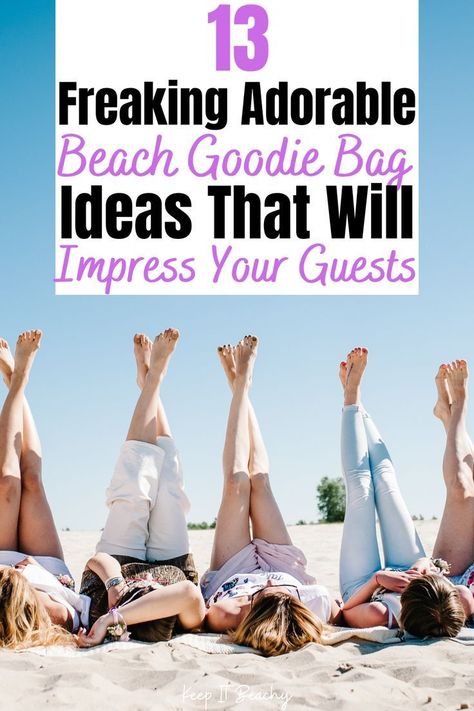 If you are in need of some really good beach goodie bag fillers, then you need to consider these beach essentials! Beach Basket Gift Ideas, Beach Basket Gift, Beach Themed Gift Basket, Beach Bag Gift Basket, Theme Gift Baskets, Beach Gift Basket, Goodie Bag Items, Goody Bag Ideas, Beach Gift Ideas