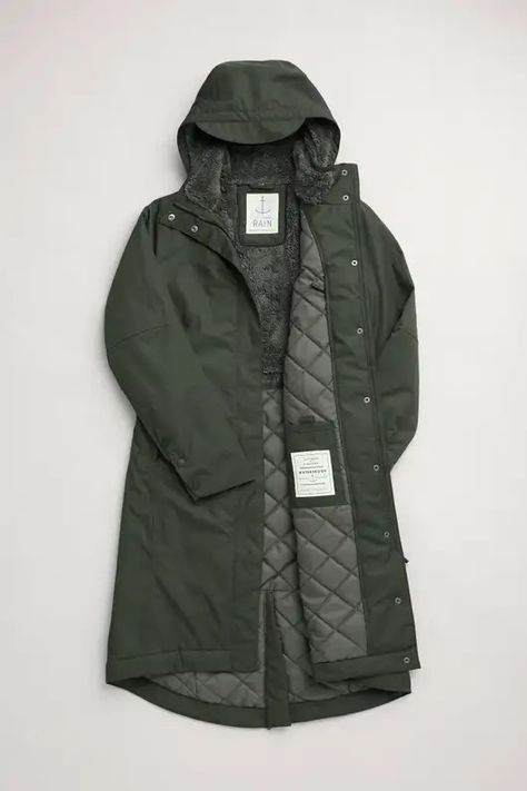 Rain Coats, Boyish Style, Warm Coats, Rain Collection, Knee Length Coat, Chunky Jumper, Great Coat, Seasalt Cornwall, Waterproof Coat