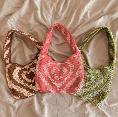 Powerpuff Heart, Crochet Purse Pattern, Bag Pattern Crochet, Crochet Bracelet Pattern, Graph Crochet, Shoulder Bags Pattern, Purse Pattern, Crochet Business, The Powerpuff