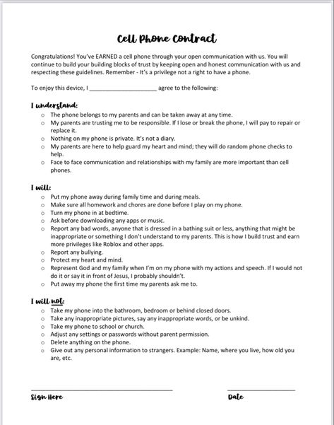 Help kids build trust and open communication through a phone contract. Cell Phone Contract For Teenagers, Cell Phone Contract For Kids, Phone Contract For Kids, Kids Cell Phone Contract, Xmas Gift Baskets, Phone Contract, Cell Phone Contract, Kids Cell Phone, Prepaid Phones