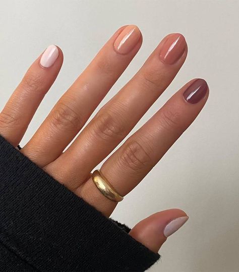 13 Brown Nail Colors for the Perfect Manicure | Who What Wear Multicolored Nails, Minimal Nails, Fall Nail Colors, Brown Nails, Dream Nails, Short Acrylic Nails, Nail Polish Colors, Cute Acrylic Nails, Brown Skin