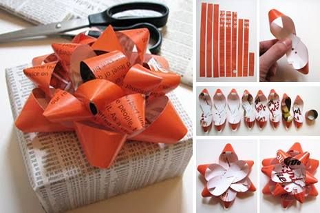 20+ DIY Gift Bow & Topper Ideas and Tutorials | www.FabArtDIY.com Scrap Wrapping Paper Ideas, Wrapping Paper Scraps Ideas, Wrapping Paper Scraps, Wrapping Hacks, Diy Gift Bow, Paper Bows, Wrap Presents, Christmas Bows Diy, Wrapping Paper Crafts