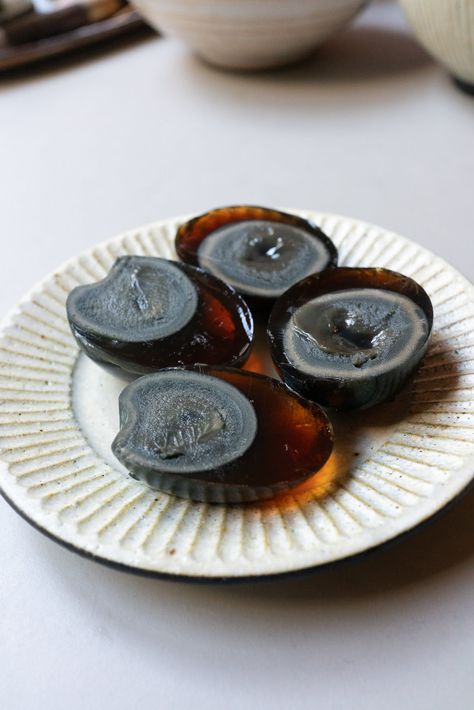 Century Egg - Onolicious Hawaiʻi Tea Eggs Recipe Chinese, Thai Fried Egg, Chinese Steamed Egg, Century Egg Congee, Century Egg Tofu, Century Egg, Chinese Egg, Types Of Eggs, Easy To Make Appetizers