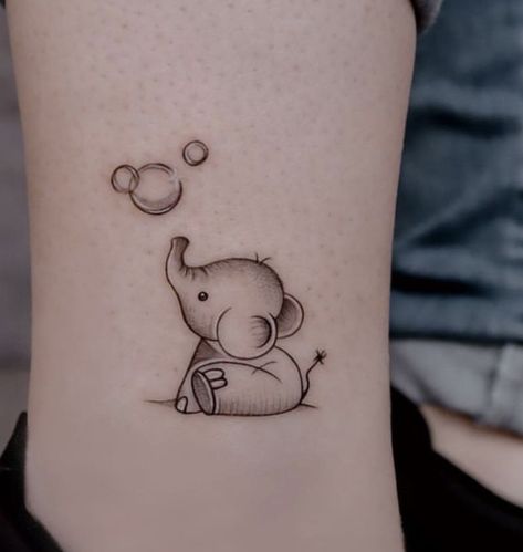 Bear And Elephant Tattoo, Panda And Elephant Tattoo, Dumbo Elephant Tattoo, Elephant Tattoos Minimal, Elephant Minimal Tattoo, Elephant Angel Tattoo, Cute Elephant Tattoos For Women, Elephant Flash Tattoo, Pink Elephant Tattoo