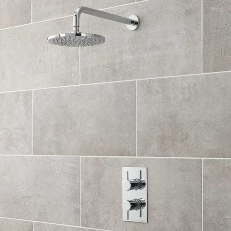 Easy Clean Shower, Twin Shower, Fixed Shower Head, Brass Shower, Mixer Shower, Chic Bathrooms, Shower Cleaner, Contemporary Bathrooms, Shower Arm