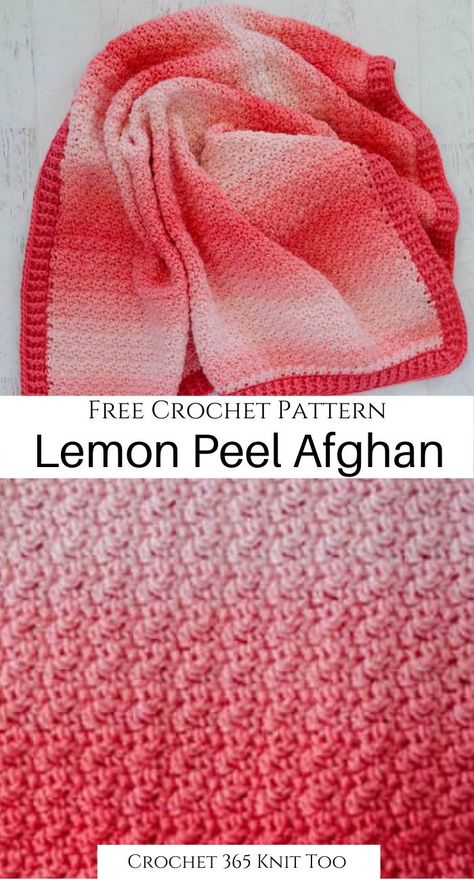 I absolutely adore this ombre yarn! This strawberry lemon peel baby blanket crochet pattern just compliments it so perfectly! #crochet #crochet365knittoo #freecrochetpattern #crochetpattern #freecrochet #funcrochet #easycrochet #crochetforbaby #babycrochet #strawberrylemonpeelbabyblanket #strawberrybabyafghan #lemonbabyafghan #strawberryblanket #lemonpeelafghan #freecrochetbabyblanketpattern #freecrochetbabyafghanpattern #freecrochetbabyblanket #freecrochetbabyafghan #crochetbabyblanketpattern Crochet Blanket Stitches, Baby Afghan Crochet Patterns, Modern Crochet Blanket, Crochet Baby Blanket Free Pattern, Crochet Blanket Pattern Easy, Crochet Afghan Patterns Free, Get Rid Of Warts, Ombre Yarn, Crochet Blanket Designs