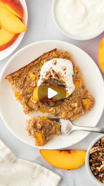 Joy Bauer MS, RDN on Instagram: "My new favorite obsession…
 
PEACHES & CREAM OATMEAL BAKE 🍑😭
 
It’s quickly become one of my favorite breakfast meals because...

✨ It comes together in one single casserole pan for the easiest prep and cleanup 1️⃣🏆 
✨ It’s made with nourishing ingredients 👌
✨ It’s veryyy delicious— to me, each bite feels like a comforting, cozy hug.... and like having cake for breakfast! 🍰🤯

You’ll need these ingredients⤵️
• bananas
• peach-flavored yogurt
• milk of choice
• honey or maple syrup 
• vanilla extract
• large eggs
• old-fashioned oats
• ground cinnamon
• baking powder & salt
• chopped peaches, fresh or frozen
Plus optional garnish such as yogurt, whipped topping, toasted nuts, more chopped peaches!
 
If you want the recipe, comment “NEED” and I’ll send y Joy Bauer Recipes, Fresh Fruit Desserts, Yogurt Flavors, Peaches Cream, Baked Oatmeal, Breakfast Cake, Oatmeal Recipes, Fruit Desserts, Healthy Desserts