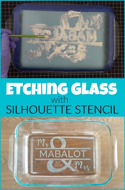 Glass Etching Tutorial, Glass Etching Diy, Etching Diy, Glass Etching Projects, Etching Cream, Pyrex Glassware, Silhouette School Blog, Tattoo Sheet, Stencils For Wood Signs