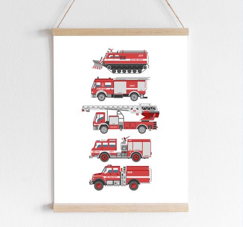 Fireman Nursery, Fire Truck Bedroom, Fire Truck Room, Fire Truck Nursery, Truck Room, Horse Room, Boy Nursery Decor, Girl Nursery Room