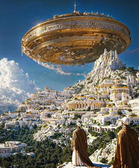 Futuristic City Utopia, Earth City, Sci Fi Landscape, Space Fantasy, Alien Concept Art, Art Gallery Wallpaper, Fantasy City, Fantasy Places, Fantasy Setting