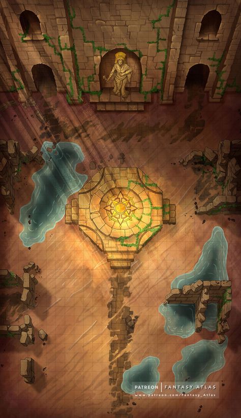 Dnd Desert, Dnd Landscape, Temple Entrance, Desert Temple, Desert Map, Pathfinder Maps, Map Ideas, Isometric Map, Dnd Mini