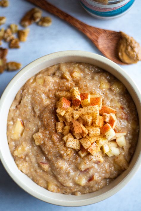 Egg White Oats, Justine Snacks, Steel Cut Oats Overnight, Cinnamon Oats, Whole Cauliflower, Oats Overnight, Apple Cinnamon Oatmeal, Apple Oatmeal, Oatmeal Bowls