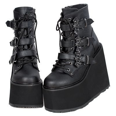 Gothic Platform Boots, Alt Shoes, Grunge Shoes, Galaxy Converse, Goth Shoes, Goth Boots, Goth Outfit, Demonia Shoes, Gothic Shoes