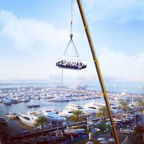 Only a few weeks left to grab this amazing 'Dinner in the Sky' experience. Seats are filling fast so go ahead and book now on myco.ae. #dinnerinthesky #dinnerintheskydubai #dinnerintheskyuae #skydinner #dinnerwithaview #bucketlist #dubai #mydubai #welovedubai #weloveuae #welovedxb #mustbedxb #myconcierge #myconciergeuae Sky Restaurant, Dinner In The Sky, Toilet Restaurant, Things To Do In Dubai, Underwater Restaurant, Sky Adventure, Dubai Life, Fun Dinners, Day Left