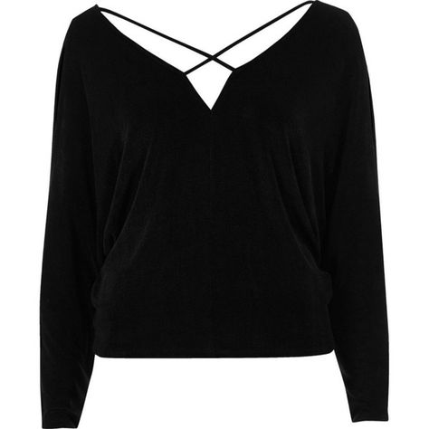 River Island Black cold shoulder strappy batwing top ($19) ❤ liked on Polyvore featuring tops, shirts, sweaters, long sleeves, black, bardot / cold shoulder tops, women, batwing sleeve shirt, cold shoulder tops and strappy top Strappy Shirt, Batwing Shirt, Batwing Sleeve Shirt, Cold Shoulder Tops, Batwing Sleeve Top, Cold Shoulder Shirt, Batwing Top, Strappy Top, Shoulder Tops