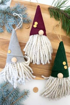 Diy Gnome, Scandinavian Christmas Decorations, Gnome Ornaments, Gnomes Crafts, Christmas Gnomes, Felt Christmas Ornaments, Christmas Ornament Crafts, Christmas Ornaments To Make, Noel Christmas