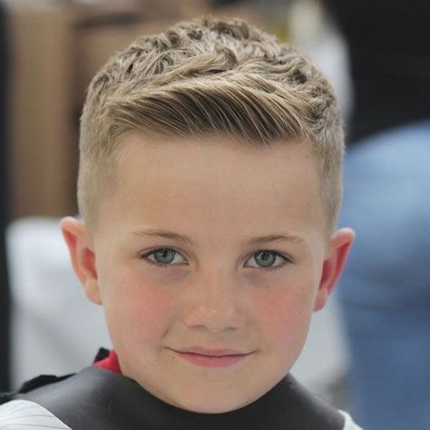 Boys Haircuts - Tapered Sides with Side Swept Fringe #Kidsboyshaircuts Kids Fade Haircut Boy Hair, Little Boys Haircut Trendy, Boys Fade Haircut Kids, Boys Haircut Trendy, Modern Boy Haircuts, Kid Haircuts, Trendy Boys Haircuts, Boys Haircut Styles, Boy Haircuts Short