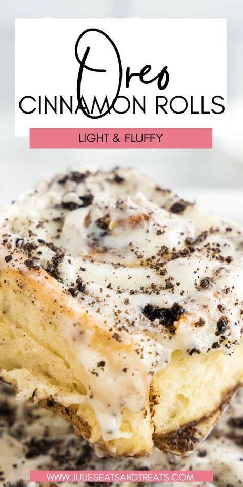 Easy, homemade Oreo Cinnamons Rolls are a classic cinnamon roll with crushed Oreos! Tender, light and fluffy rolls filled with sugar, cinnamon, butter and crushed Oreos that are baked. Then topped with a homemade cream cheese frosting and more Oreos. They may seem over the top but they are down right addicting. Cookies And Cream Cinnamon Rolls, Oreo Cinnamon Rolls, Cream Cinnamon Rolls, Fluffy Rolls, Cookie Monster Ice Cream, Field Meals, Easy Cinnamon Rolls Recipe, Pecan Cinnamon Rolls, Sweet Dinner Rolls