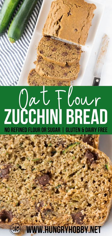 Oat Flour Zucchini Bread, Sugar Free Quick Breads, Summer Breakfasts, Breakfasts Healthy, Healthy Zucchini Bread, Gluten Free Zucchini Bread, Oatmeal Flour, Oat Flour Recipes, Zucchini Bread Healthy