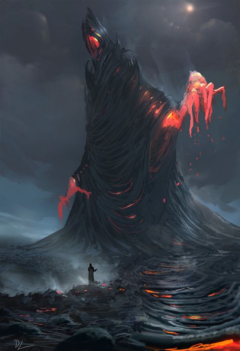 Fire witch by Denis Loebner Lava Monster, Dark Creatures, Floor Wallpaper, Fantasy Magic, 다크 판타지, Monster Concept Art, Fantasy Creatures Art, Fantasy Monster, Mythical Creatures Art