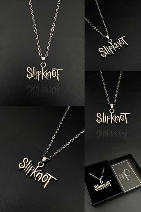 Heavy Metal Accessories, Slipknot Outfit Ideas, Slipknot Logo, Band Necklace, Mosh Pit, Slipknot, Metal Accessories, Heavy Metal Bands, I Love Jewelry