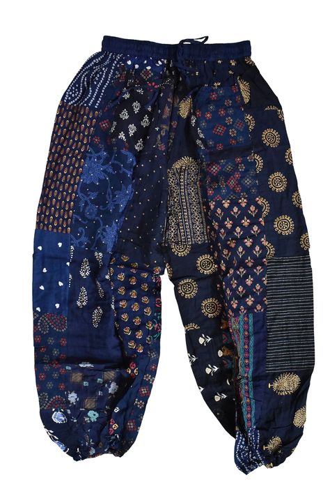 Harlem Pants, Patchwork Pants, Harem Pant, Hippie Pants, Festival Clothing, Ear Candy, Pants With Pockets, Summer Pants, Pants Blue