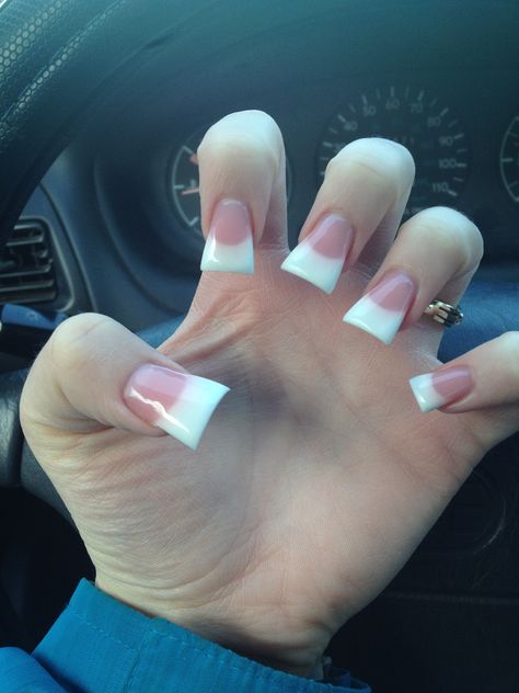 Square French Tip Acrylic Nails 2000s, Short French Tip Acrylic Nails 2000s, Y2k Tapered Square Nails, 90s Nails Acrylic, Tammy Taylor Nails Acrylics, Flare Acrylic Nails, 90s Nails, Tammy Taylor Nails, White Tip Nails