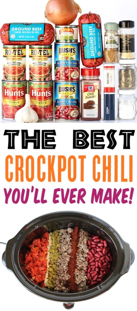 Best Chili Ever, Easy Crockpot Chili, Crockpot Chili Recipe, Easy Chili Recipe Crockpot, Award Winning Chili, Best Crockpot, Best Chili, Best Chili Recipe, Chili Recipe Crockpot