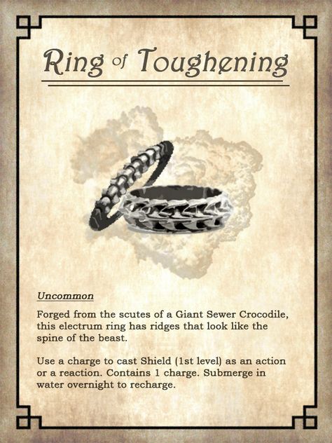 Dungeons and Dragons, magic item, ring Steampunk Magic Items 5e, Dnd 5e Magic Rings, Dnd 5e Uncommon Magic Items, Dnd Magic Items Homebrew Ring, Dnd Magic Items Homebrew Uncommon, Dnd Items Magic, D&d 5e Magic Items, Dnd 5e Wondrous Items, Dnd Low Level Magic Items