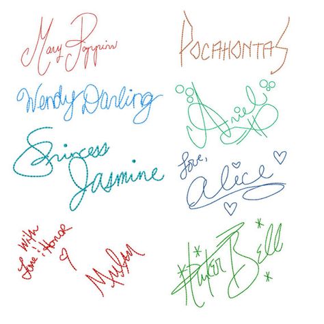 PRINCESS embroidery character autograph DESIGN by stitchtastical Disney Character Autographs, Disney Autograph Ideas, Character Signatures, Tangled Funny, Autograph Ideas, Cute Signature, Disney Signatures, Princess Embroidery, Disney Characters Signatures