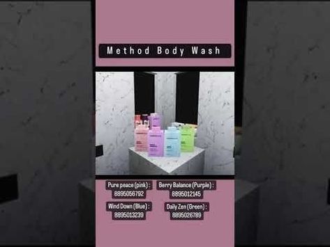 Bloxburg Body Wash Decals Codes, Bloxburg Dove Soap Code, Preppy Products Bloxburg Codes, Bathroom Products Bloxburg Codes, Method Body Wash Bloxburg Decal Codes, How To Make Skin Care In Bloxburg, Maui Decals Bloxburg, Bloxburg Shampoo Decals Maui, Bloxburg Conditioner Decals