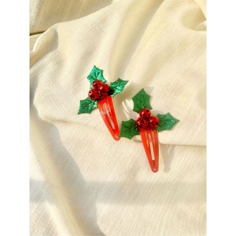 Cute Red And Green Holly Bell Hair Clips For The Holidays / Christmas Hair Dryer Set, Hawaiian Flower Hair, Football Hair, Stitch Ears, Mesh Headband, Mushroom Hair, Disney Minnie Mouse Ears, Minnie Ears Headband, Hair Bracelet