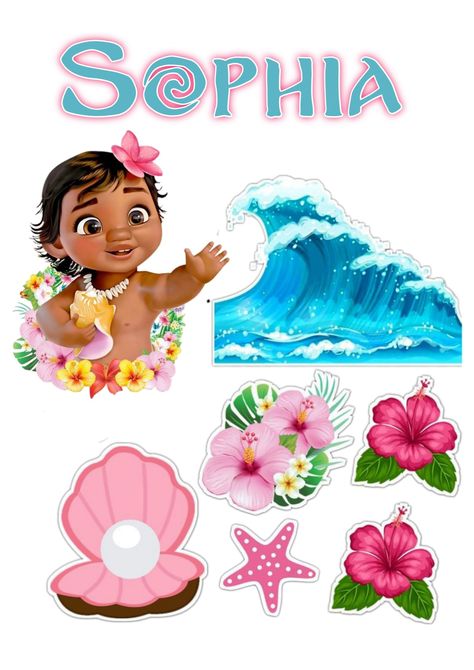 Moana Cake Topper, Festa Moana Baby, Moana Bebe, Moana Cake, Moana Themed Party, Moana Disney, Birthday Cake Topper Printable, Cake Decorating Videos, Disney Moana