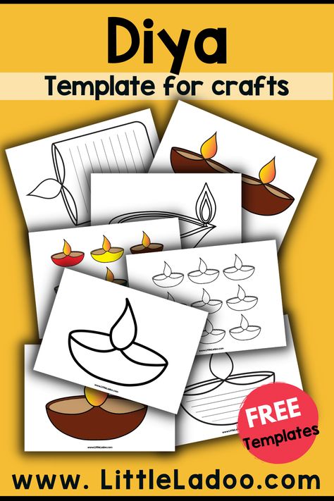 Diya Template Printable Diwali Diya Craft For Preschool, Rangoli Template Free Printable, Diwali Craft For Kids, Diwali Crafts For Kids, Diwali Craft Ideas, Diwali For Kids, Diwali Crafts, Diwali Activities, Art And Craft Projects