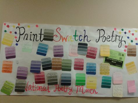 Here are all the paint swatches. Thanks for your poems! National Poetry Month, Poetry Month, Ra Ideas, Classroom Organisation, You Poem, Saved By The Bell, Paint Swatches, Blue Bonnets, Color Poem