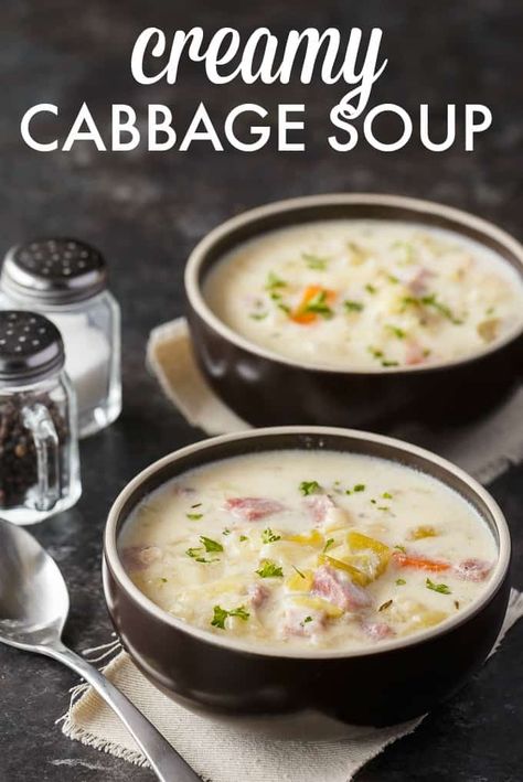 Creamy Cabbage Soup Recipe, Creamy Cabbage Soup, Creamy Cabbage, Soup Hearty, Easy Soup Recipe, Recipes In Marathi, Vegetable Soup With Chicken, Soup Appetizers, Carrots Celery