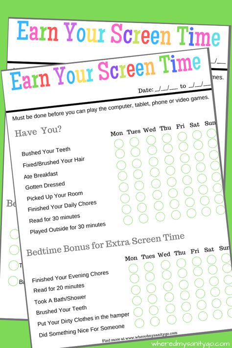 Earn Your Screen Time Free Printable Earn Your Screen Time Printable, Earn Your Screen Time, Earn Video Game Time Chore Charts, Chores For Screen Time Free Printable, Chores To Earn Screen Time, Screen Time Reward Chart, Screen Time Checklist Printable, Screen Time Reward System, Earn Screen Time Chart Free Printable