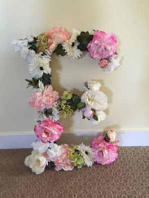 DIY Flower Letter Tutorial - Karins Kottage Floral Letters Diy, Flower Letters Diy, Letter Tutorial, Bridal Shower Decorations Pink, Wooden Letters Decorated, Floral Magnets, Letter Diy, Foam Letters, Flower Letter