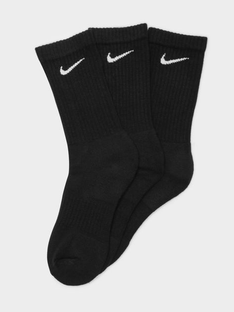 3 Pairs of Everyday Cushioned Training Crew Socks in Black - L Black Nike Socks Aesthetic, Nike Socks Aesthetic Outfit, Outfits With Nike Socks, Medias Aesthetic, Nike Socks Aesthetic, Nike Socks Black, Nike Socks Women, Socks Over Leggings Outfit, Sneakers Women Outfit